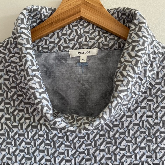 Tyler Boe Kim Cowl Dress Geometric Gray Pattern Size XL - Picture 6 of 12